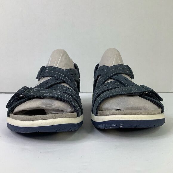 New! Earth Origins Sammie Round Toe Strappy Flat Navy Blue Suede Sandals Sz 8 - Picture 5 of 8
